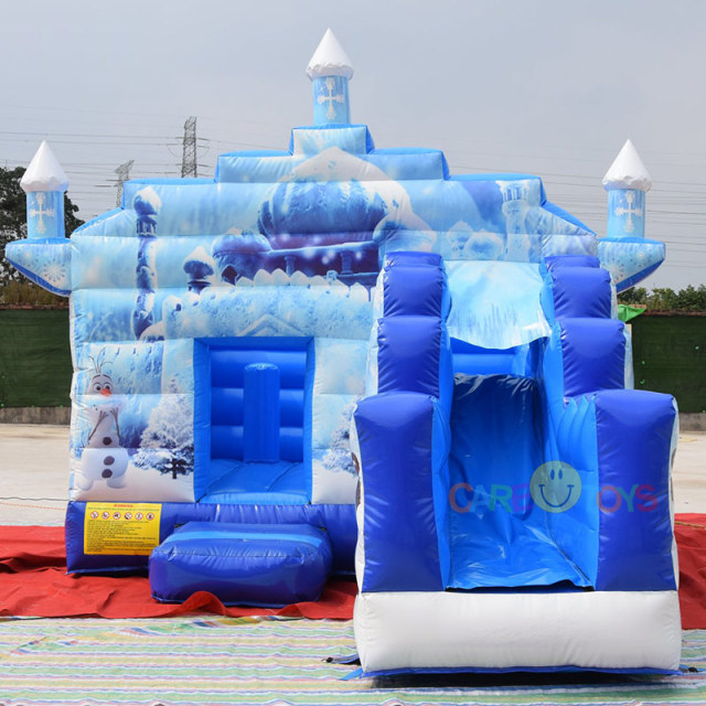 Frozen bouncy castle with slide