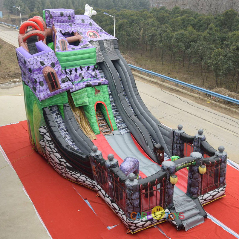 spooky mansion halloween hunted house giant adult inflatable slide