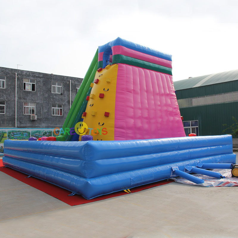 Inflatable rock climbing slide