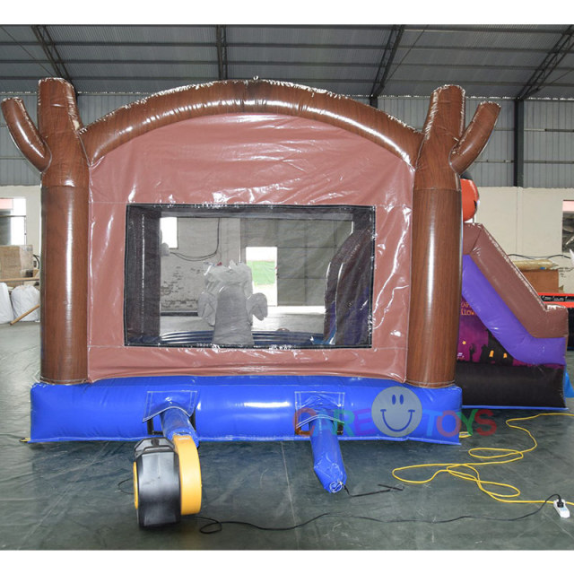 Halloween pumpkin ghost bounce house with slide