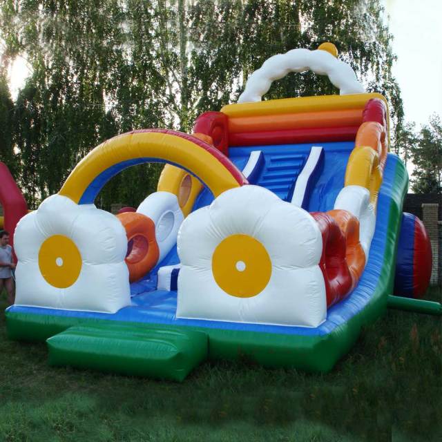 giant rainbow sun flower inflatable slide