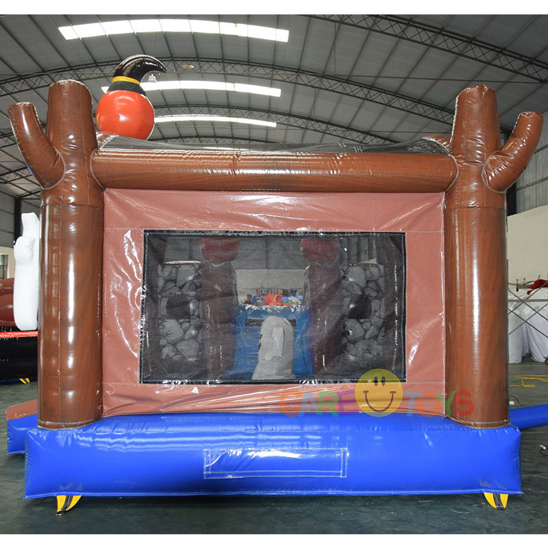 Halloween pumpkin ghost bounce house with slide