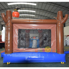 Halloween pumpkin ghost bounce house with slide