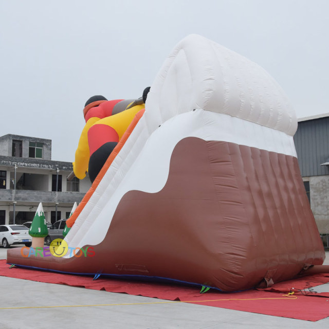 Giant 3D Skiing player inflatable slide