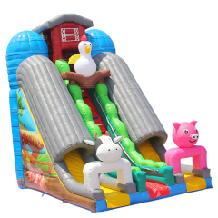 Farm animal inflatable slide