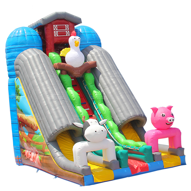 Farm animal inflatable slide