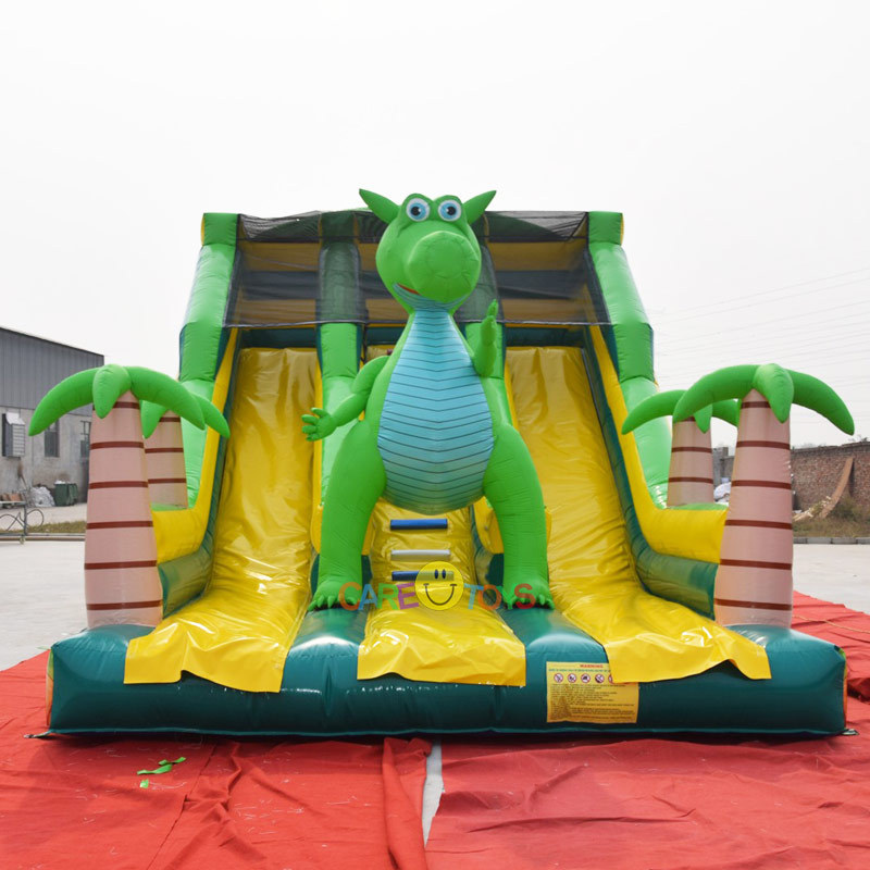 Giant 3D Dragon kids Dino inflatable slide