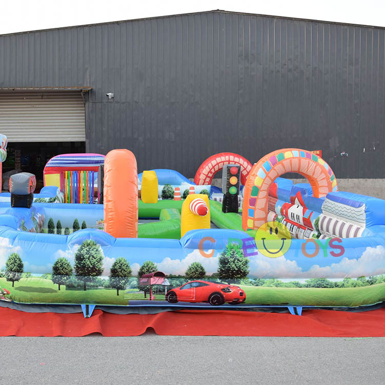 inflatable fun city race track