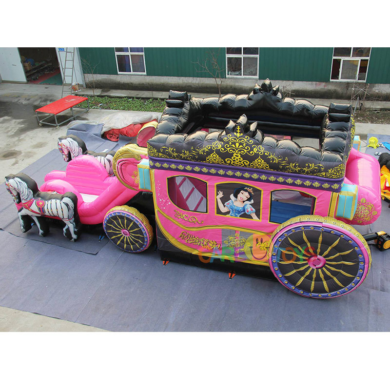 Princess Carriage Bounce House with slide combo