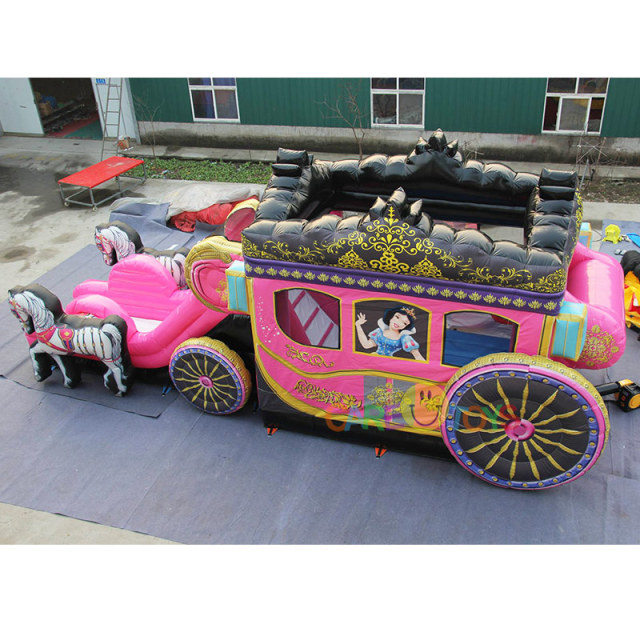 Princess Carriage Bounce House with slide combo