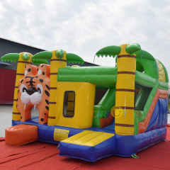 Forest Tiger bouncy castle with slide