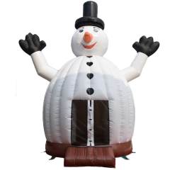 Giant 3D inflatable snowman bouncy castle