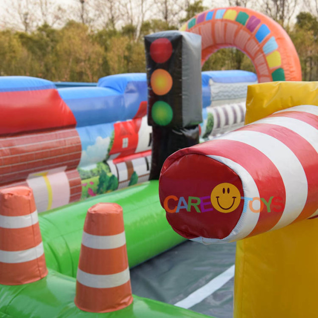 inflatable fun city race track