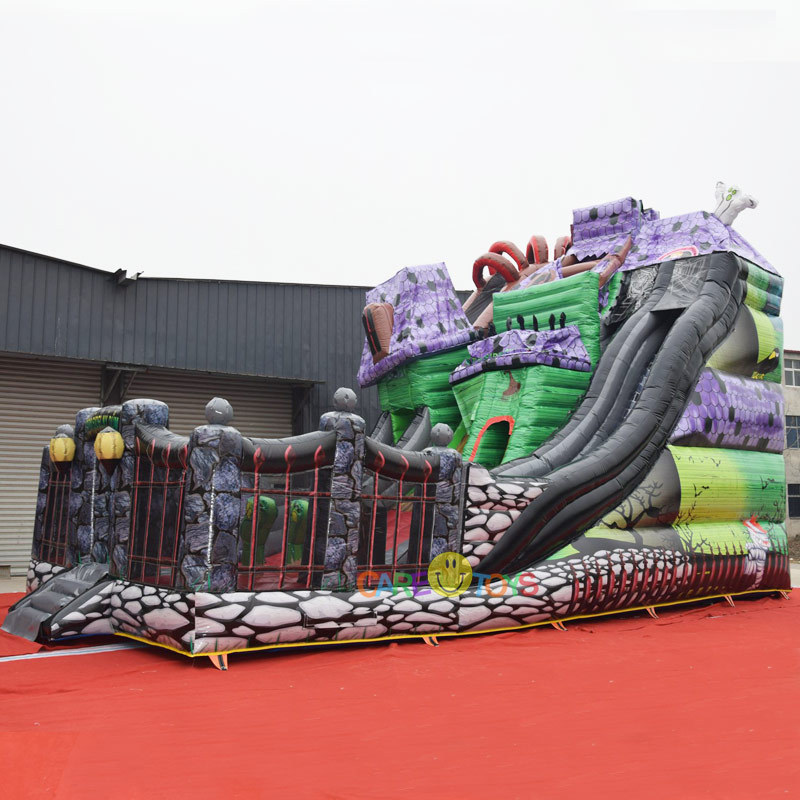 spooky mansion halloween hunted house giant adult inflatable slide