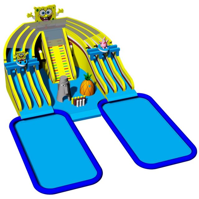 Spongebob Theme Inflatable Water Slide Pool Waterpark