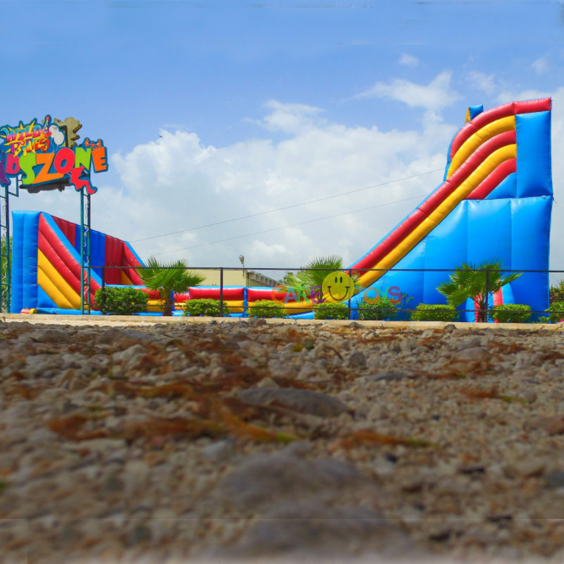 red/yellow/blue Inflatable zipline