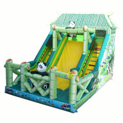 Panda Bamboo House Inflatable slide