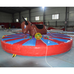 Pull down inflatable riding bull