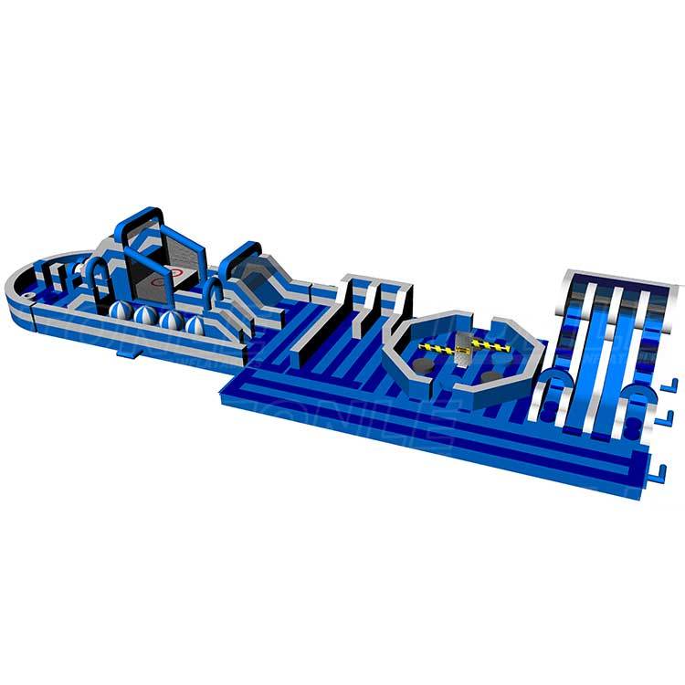 custom blue white theme inflatable indoor park