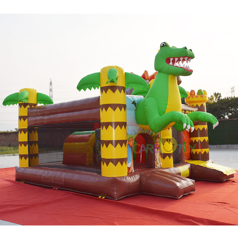 Dinosaur bouncy castle with slide