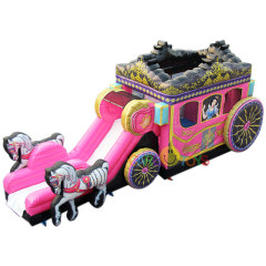 Princess Carriage Bounce House with slide combo