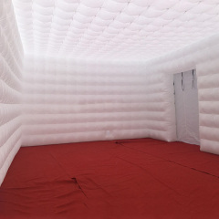 White inflatable cube tent