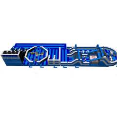 custom blue white theme inflatable indoor park