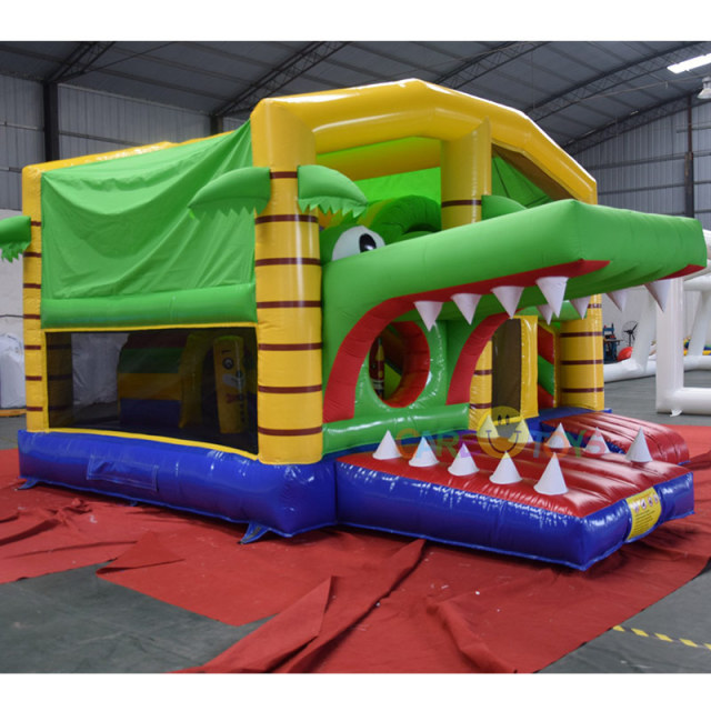 Jungle Crocodile Themed Bouncy Castle with Slide