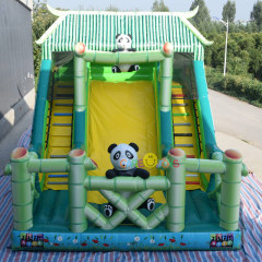 Panda Bamboo House Inflatable slide