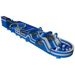 custom blue white theme inflatable indoor park