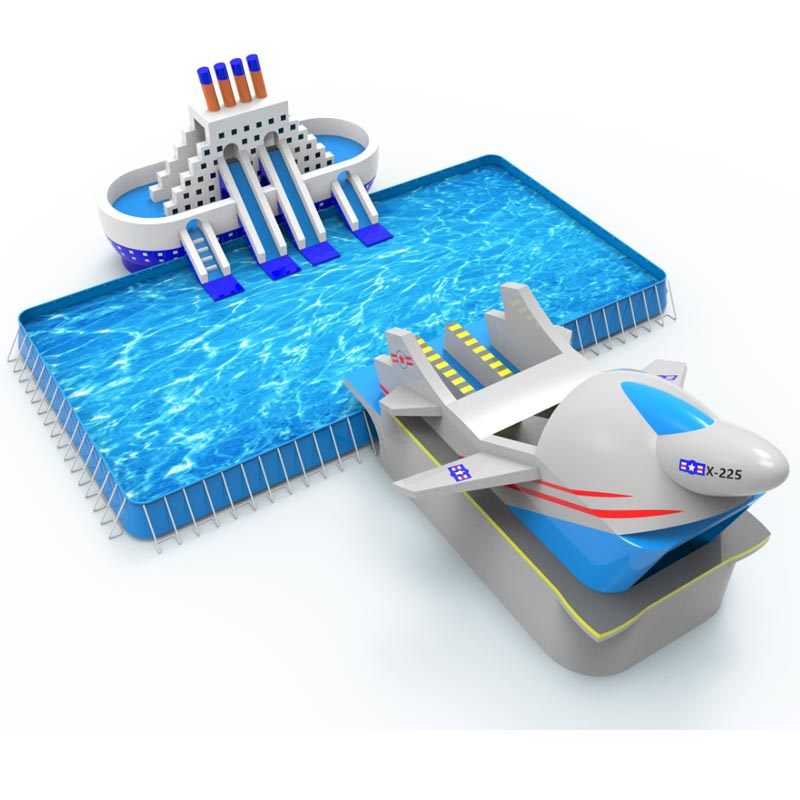 Giant 3D Ship Plane Inflatable pool water park