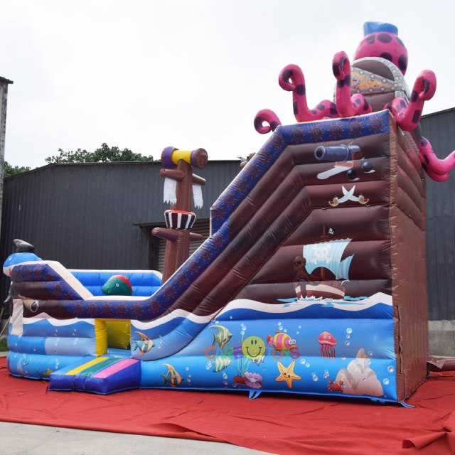 Octopus pirateship inflatable slide