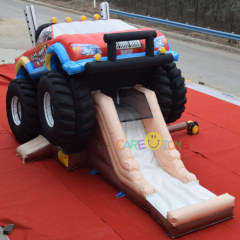Monster Truck Inflatable Bounce House with slide