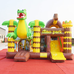 Dinosaur bouncy castle with slide
