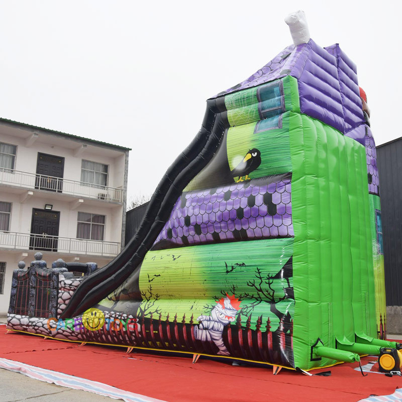 spooky mansion halloween hunted house giant adult inflatable slide