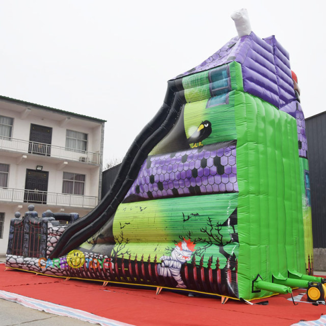 spooky mansion halloween hunted house giant adult inflatable slide