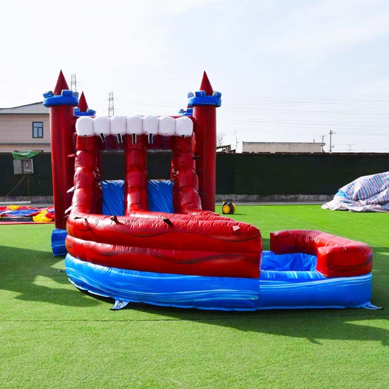 Marble castle bounce house with slide