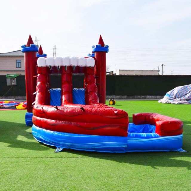 Marble castle bounce house with slide