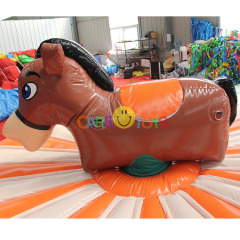 Inflatable pull riding donkey