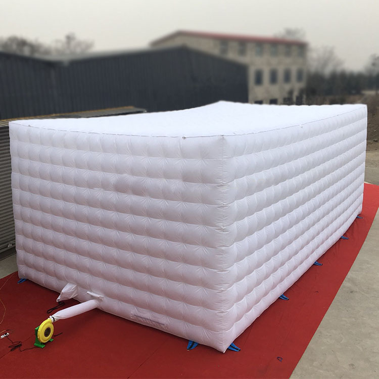 White inflatable cube tent