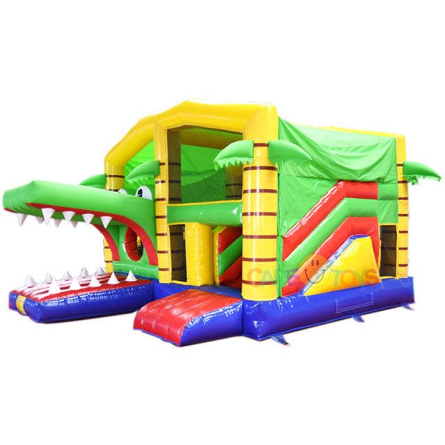 Jungle Crocodile Themed Bouncy Castle with Slide