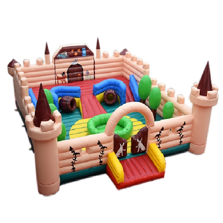large inflatable farm castle playground
