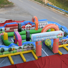 inflatable fun city race track