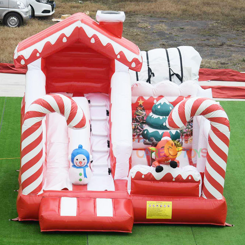 Christmas theme bouncy castle with slide