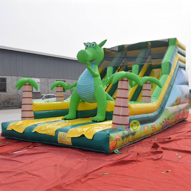 Giant 3D Dragon kids Dino inflatable slide