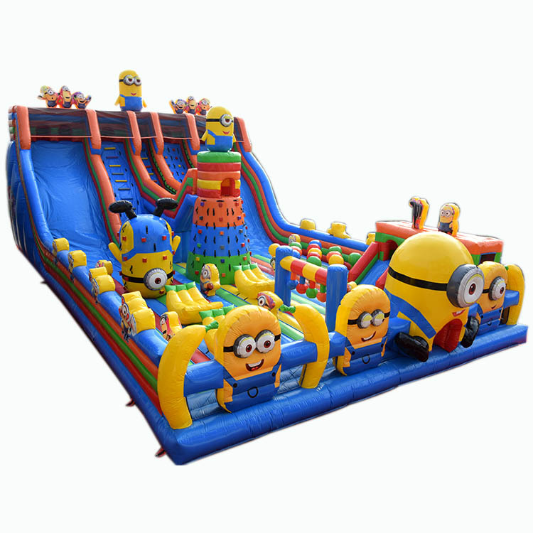 large minion themed inflatable Playground