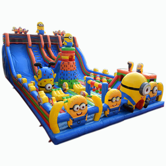 large minion themed inflatable Playground