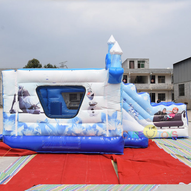 Frozen bouncy castle with slide