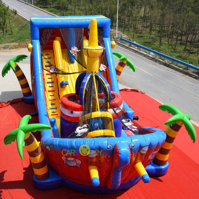 Giant pirate ship playland inflatable slide