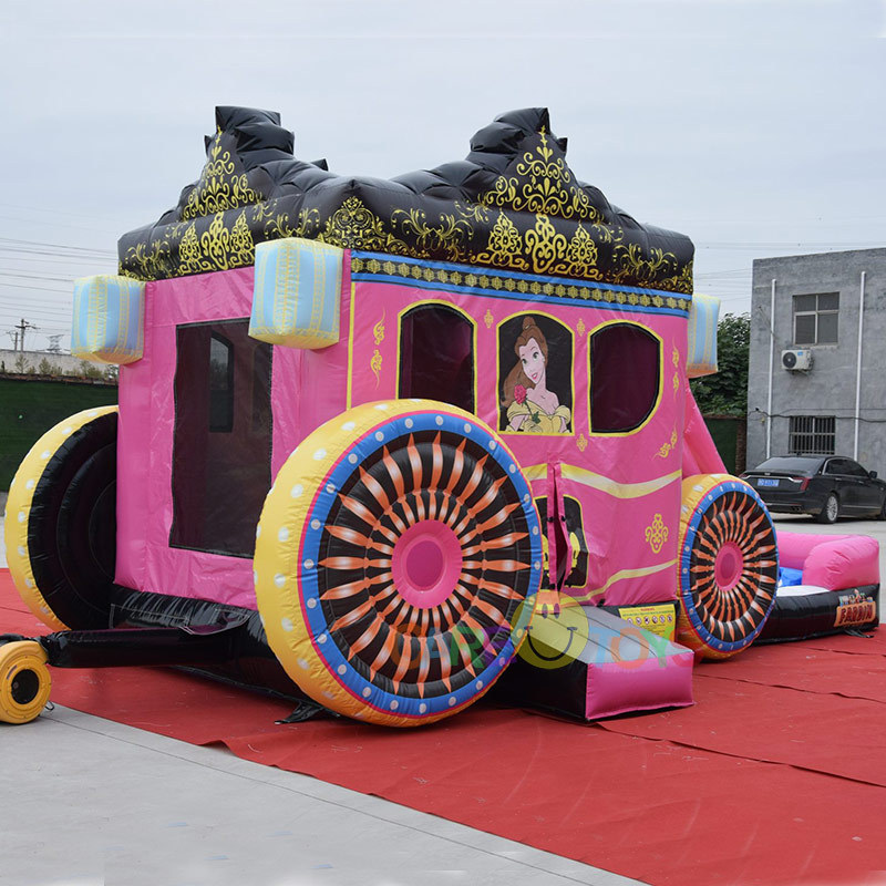 Princess Carriage Inflatable bounce house water slide combo